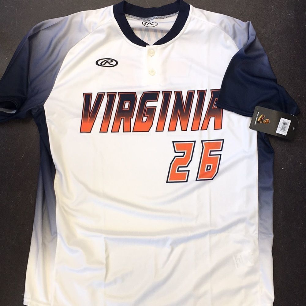 New White Virginia Cavaliers Wahoos Baseball Coach O’Connor Rawlings Team Jersey